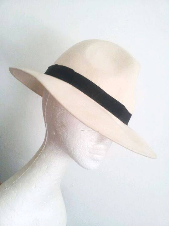 cream felt hat