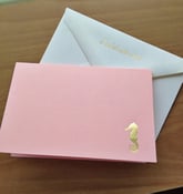 Image of Set of 5 - Seahorse - Blank Inside - Foil Card - Sealed with a Kiss