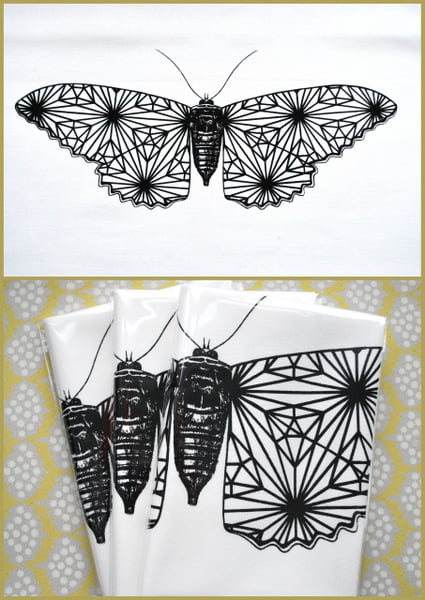 Image of Tryk til broderi, natsværmer - screenprint for embroidery, moth