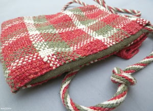 Image of SALE! Silk & Leather, handmade woven bag