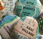 Image of nyc street map magnets or badges