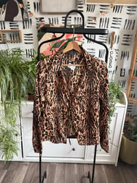 Image 1 of Leopard tie front shirt
