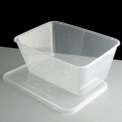Image of 1000ml Plastic Food Takeaway Containers Clear With Lids