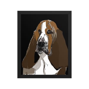 Image of BASSET HOUND FRAMED ART