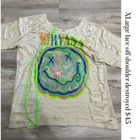 Xlarge Nirvana colorful off shoulder lace destroyed