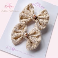 Image 1 of Taupe organza Pigtail Set 