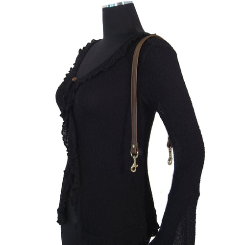 Image of Leather Shoulder Bag/Purse Strap - Choose Color & Finish - 30" Length, 3/4" Wide, #13 Snap Hooks