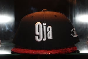 Image of Black 9ja Snapback with Snake Skin brim