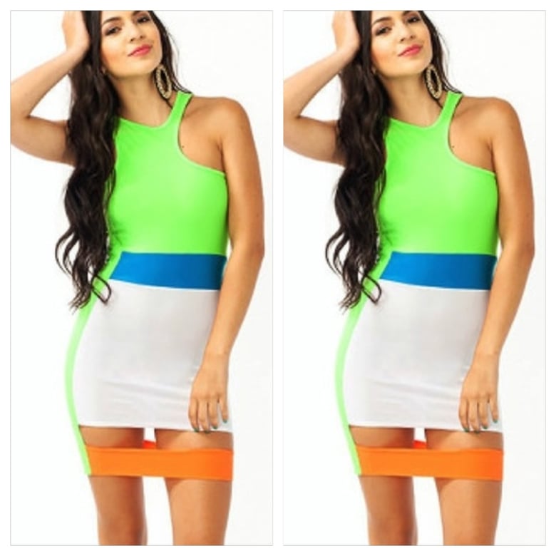 Image of Neon Colorful Bodycon Dress