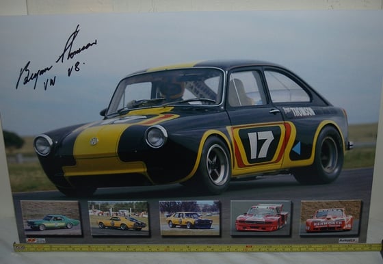 Image of Bryan Thomson. VW V8 Autographed photo collage. NOW FRAMED.