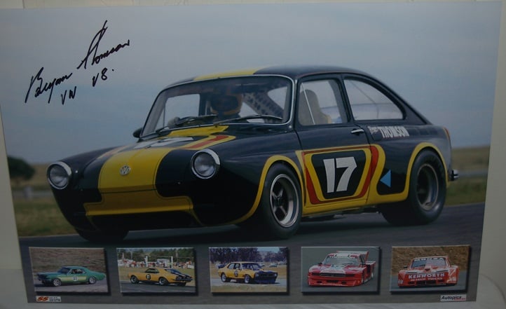 Image of Bryan Thomson. VW V8 Autographed photo collage. NOW FRAMED.