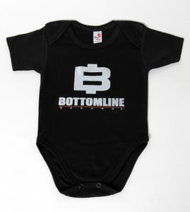 Image of Bottomline Records Onesie (Black)