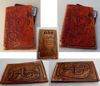 Image 3 of Custom Hand Tooled Leather Minimalist Front Pocket Wallet, Business Card, Credit Card, ID Holder