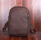 Image of 16" laptop backpack waterproof men sports & leisure bags boy school bag dark brown leather 