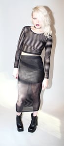 Image of Motel Bobby Skirt in Sheer Stripe