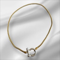 Image 1 of  Gold Horse Shoe Necklace - Mixed Metal 