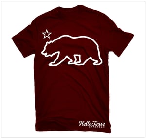 Image of California Bear and Star Tee - Burgandy