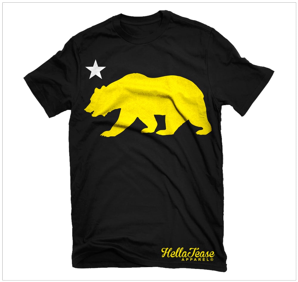 Image of California Bear and Star Tee - Black