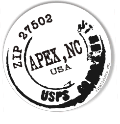 Image of Apex NC Zip Code Sticker