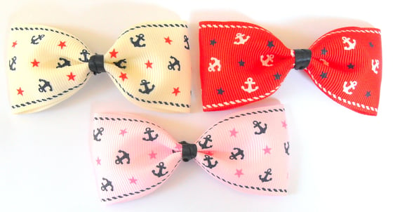 Image of Kitsch Nautical Anchor Hair Bow Accessories Rockabilly Pin Up 50's Retro