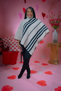 Image 1 of Turtleneck,Batwing-Sleeved Poncho