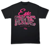 Image of Epic Ride Camo Tee Black With Pink - Form Fitting