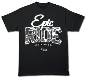 Image of Epic Ride Camo Tee Black With White