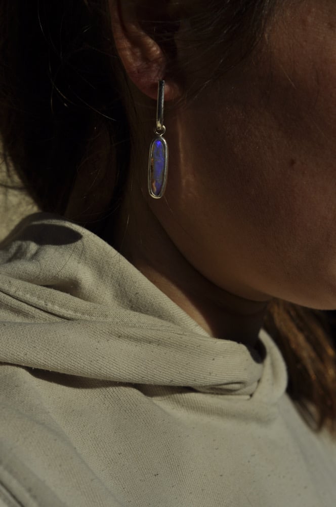 Image of Pipe Opal Hoops 