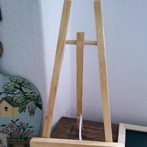 Small Chalkboard with Brown Frame on a Brown Stand