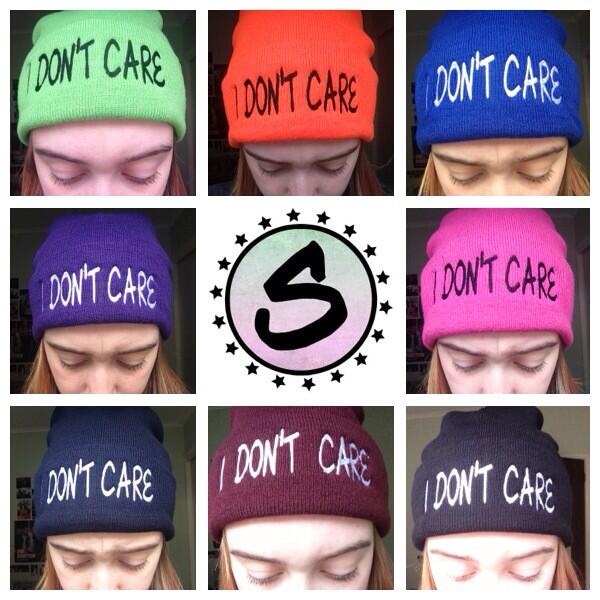 Image of "I DON'T CARE" Beanie | VARIOUS COLOURS