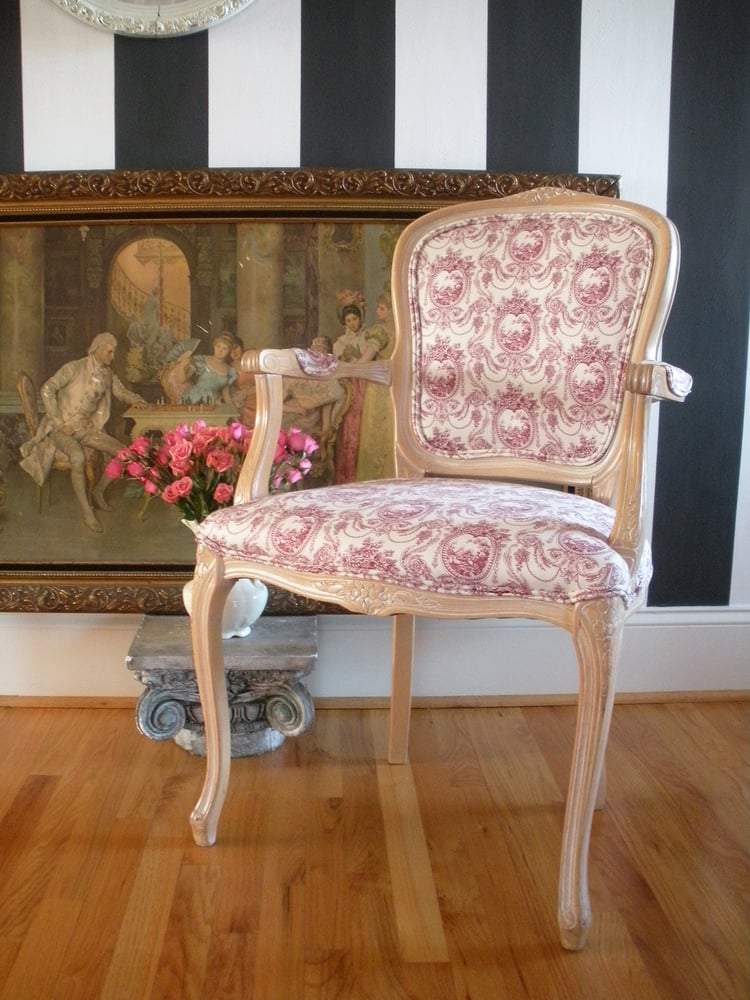 Image of Raspberry Toile Chair