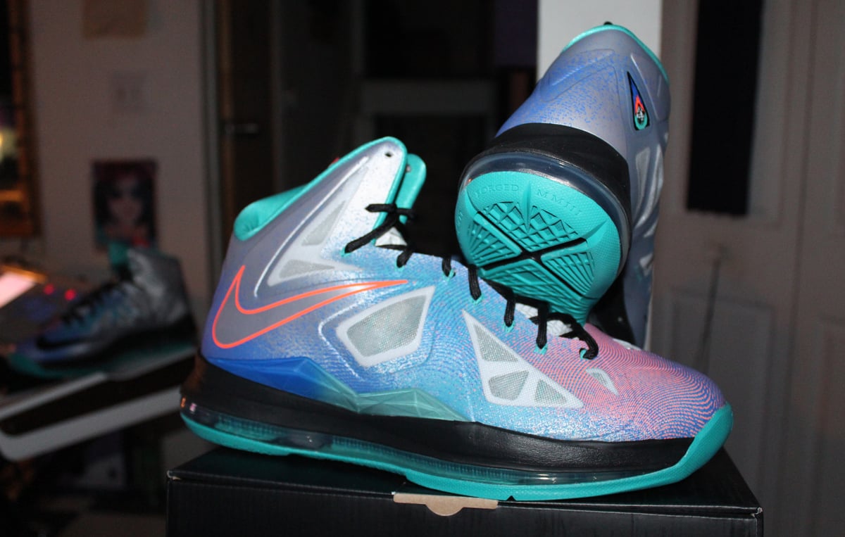 lebron 10 pure platinum on foot