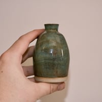 Image of Turquoise and iron lustre bud vase