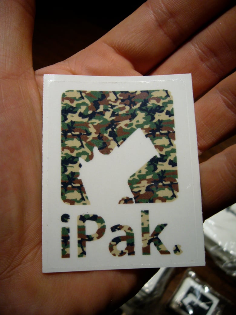 Image of iPak Tucked 1911 Camo Sticker 3x2 Inch on Clear Vinyl