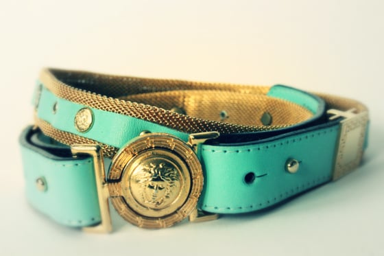 Image of Vintage VerSace Medusa Belt (Turquoise/Gold) 