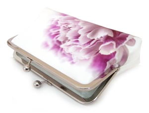 Image of Pink blossom, printed silk clutch bag + chain handle