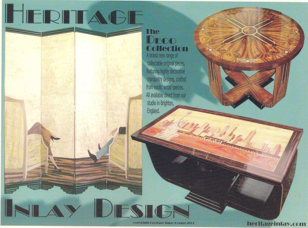 Image of Item No. 136. Marquetry for art deco table add pics in box or drawer