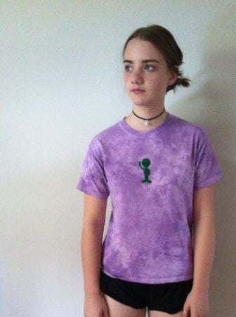 Image of Purple tie dye alien shirt