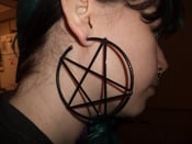 Image of black pentagram hoops