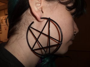 Image of black pentagram hoops