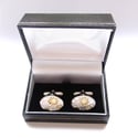 Silver Leaves Secret Message Cufflinks