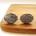 Silver Woodgrain Secret Message Cufflinks