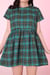Image of Green Tartan Baby Doll Mini Dress