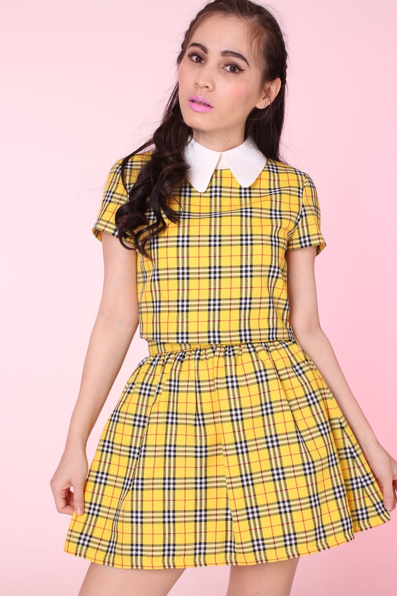 Image of  Yellow Tartan Clueless Set (top and skirt)