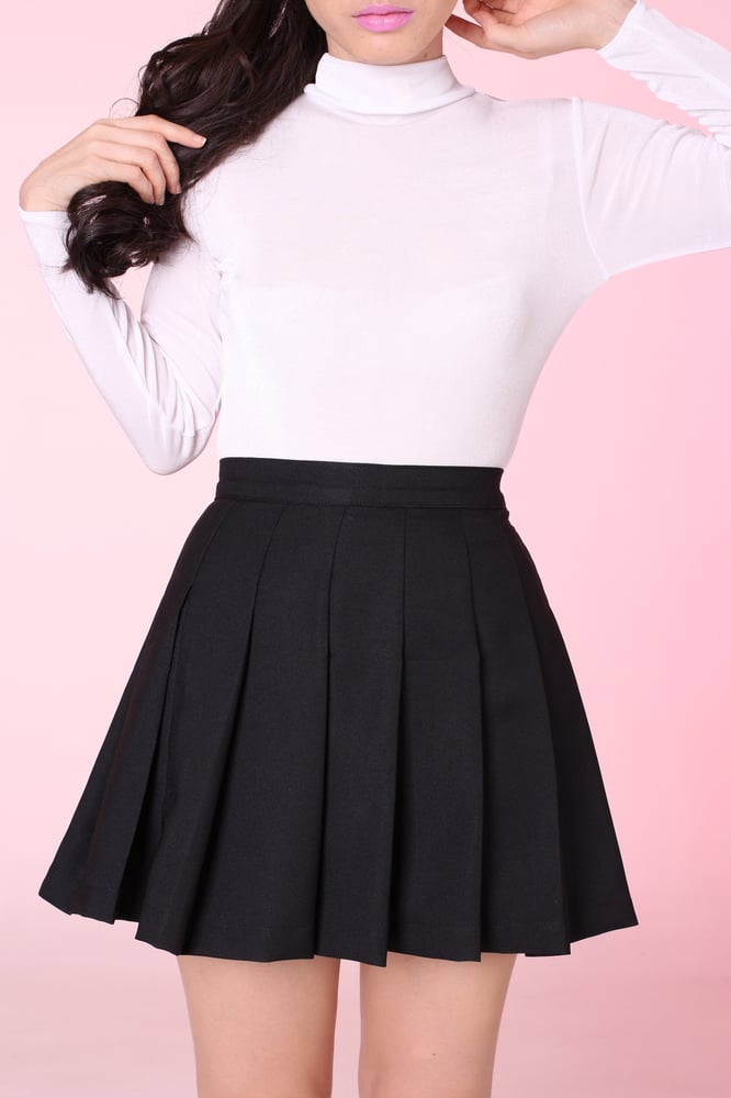 Image of MADE TO ORDER - Black Pleated Cheer Skirt