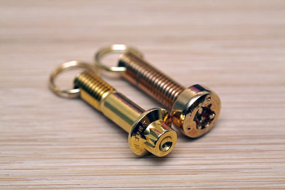 Image of WORK Wheels Keychain - Gold