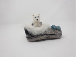Image of Needle felted driftwood sculpture