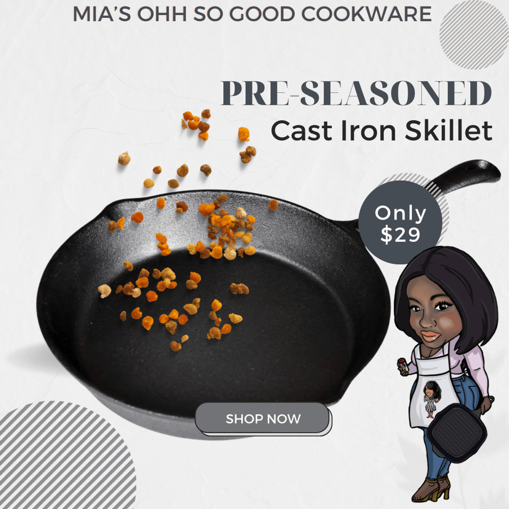 Mia’s Ohh So Good Cookware Round Cast Iron Skillet