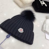 Image 3 of Monclėr Beanie with Rabbit Fur