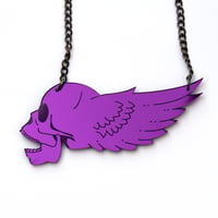 Image 2 of Winged Skull Necklace